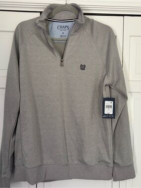 Chaps Men's Light Gray Half-Zip Sweater Pullover